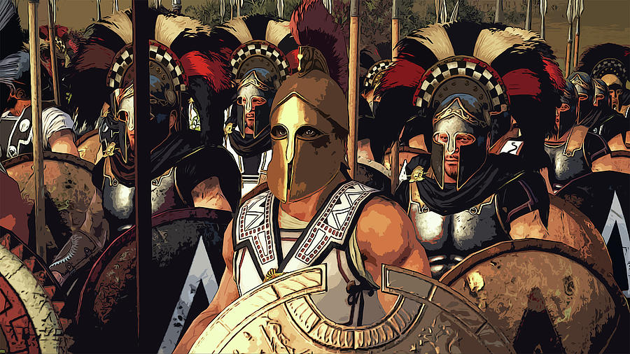  Spartan  Army  Ancient Warfare Painting by Andrea Mazzocchetti