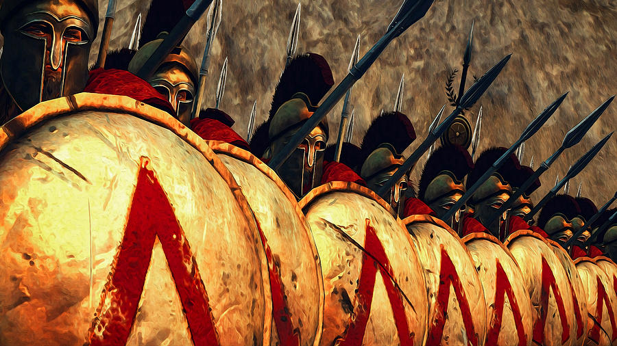 Spartan Army - Wall Of Spears Painting by Andrea Mazzocchetti
