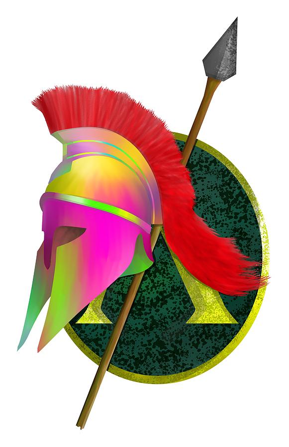 Sparta Painting - Spartan Helmet by Early Kirky