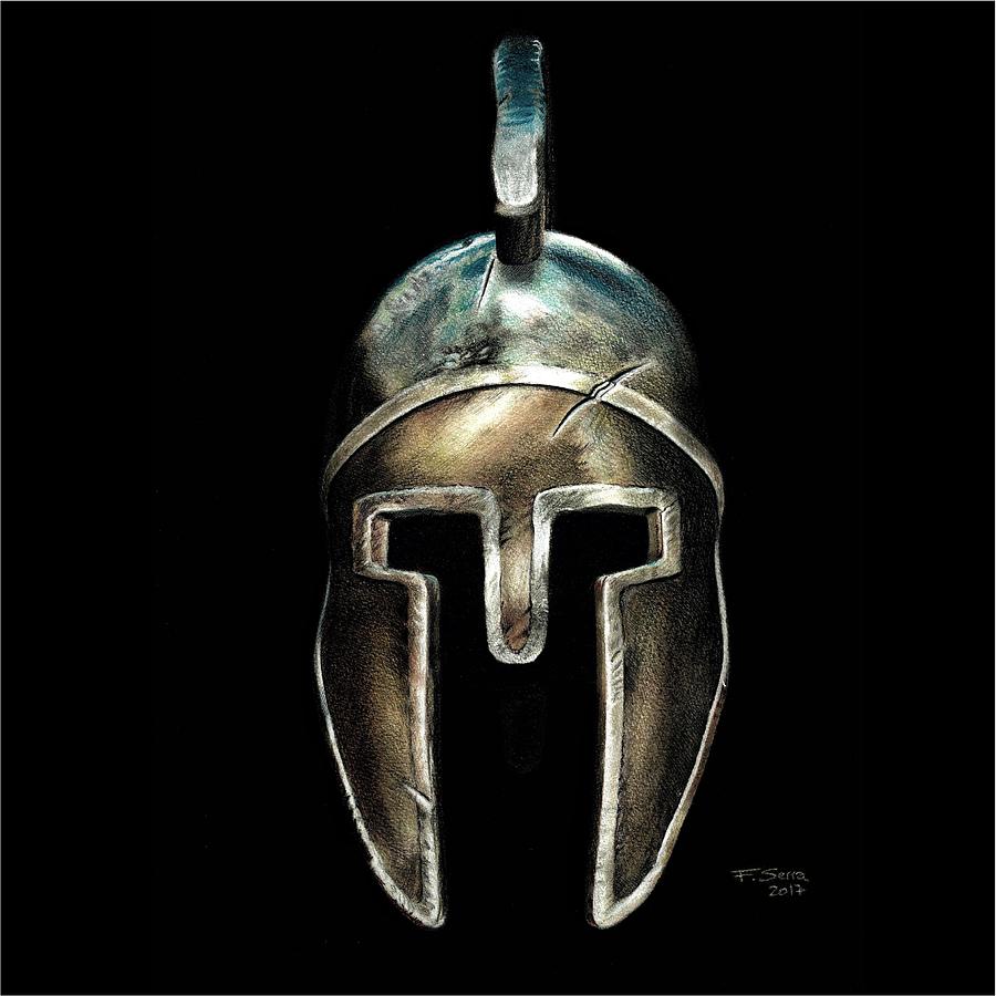 Spartan Helmet Drawing by Ferran Serra Fine Art America