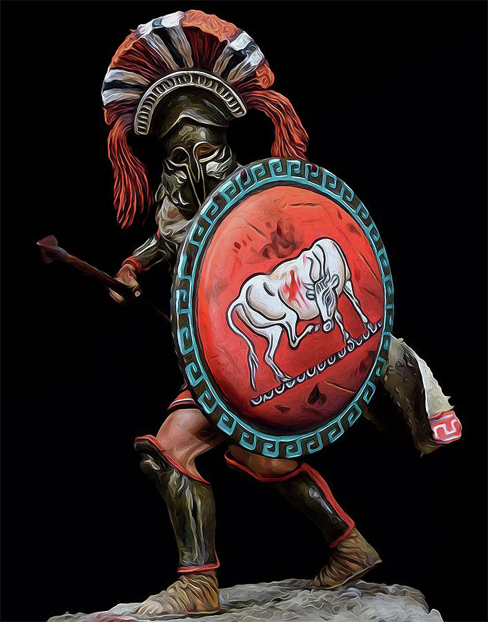 Spartan Hoplite - 01  Painting by AM FineArtPrints