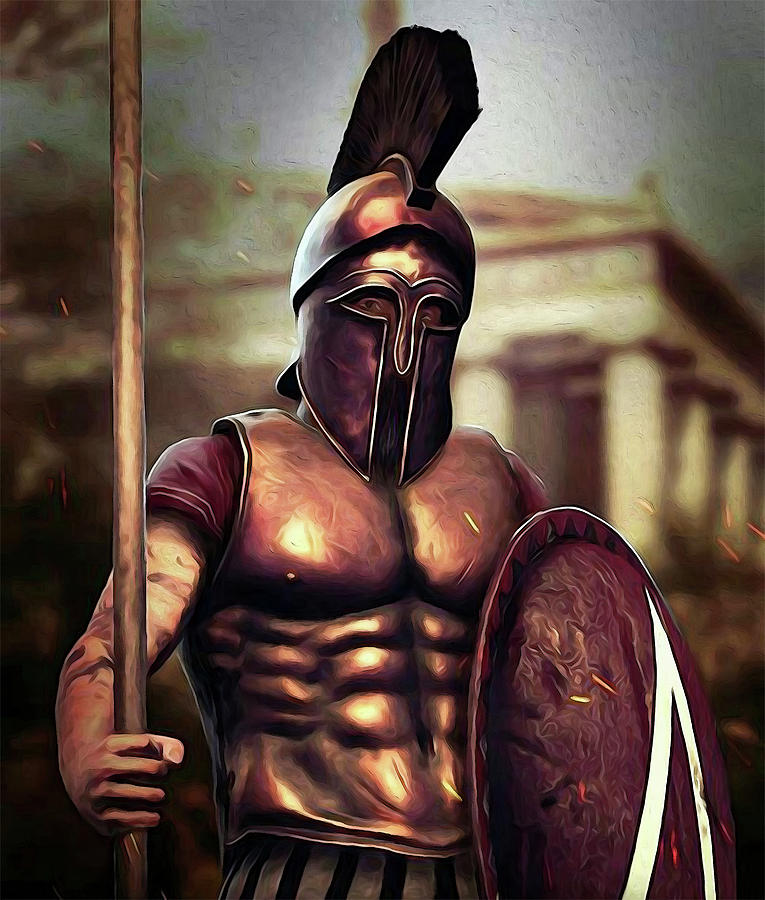 Spartan Hoplite 03 Painting by AM FineArtPrints