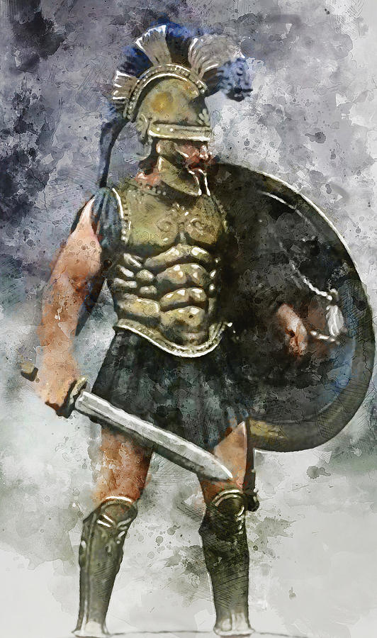 Spartan Hoplite - 11 Painting by AM FineArtPrints