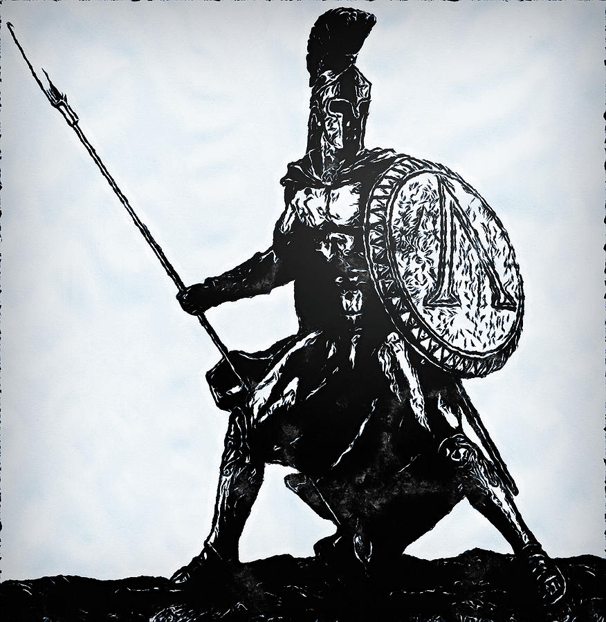 Spartan Hoplite - 16 Painting by AM FineArtPrints