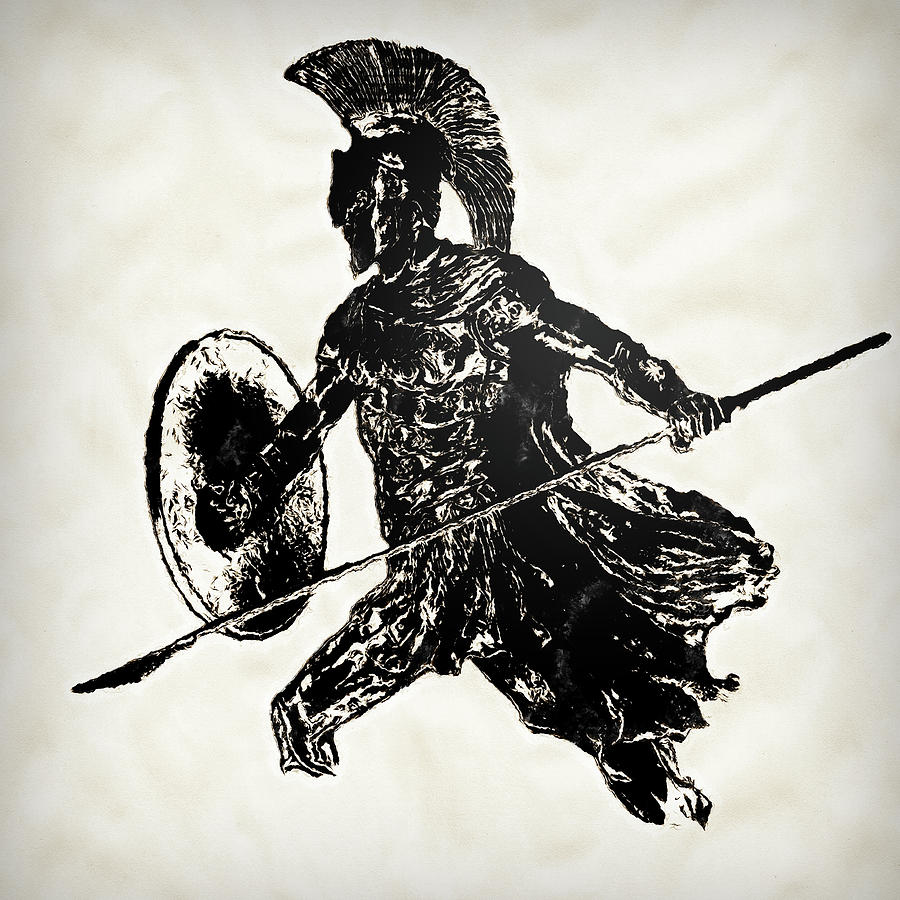 Spartan Hoplite - 17 Painting by AM FineArtPrints