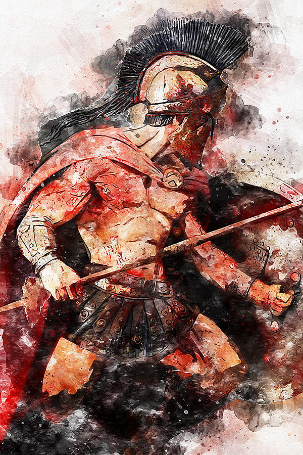 Spartan Hoplite - 20 Painting by AM FineArtPrints
