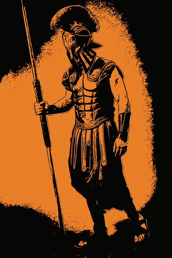 Spartan Warrior - After Battle Painting by AM FineArtPrints