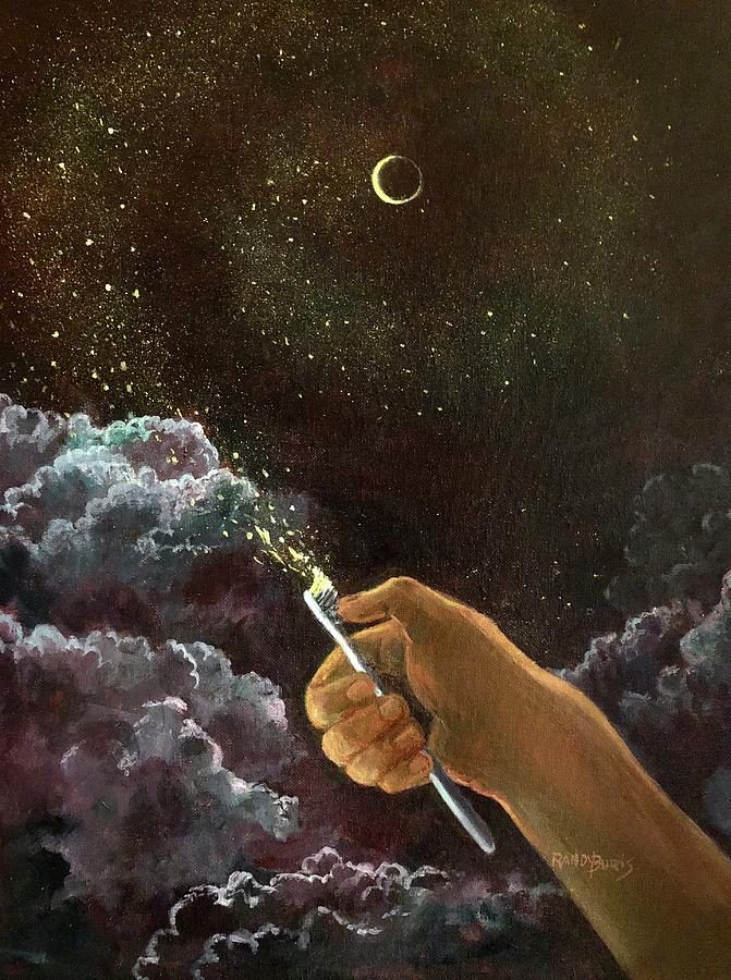 Spattering the Stardust Painting by Rand Burns