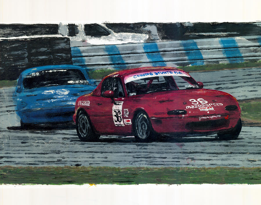 Scca Painting - Spec Miata 1 by James Haas