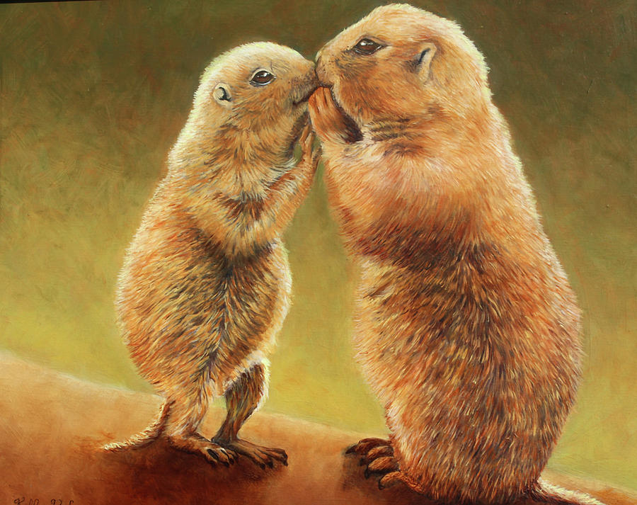 Prairie Dog Painting - Special Friends by Kelly Pedersen