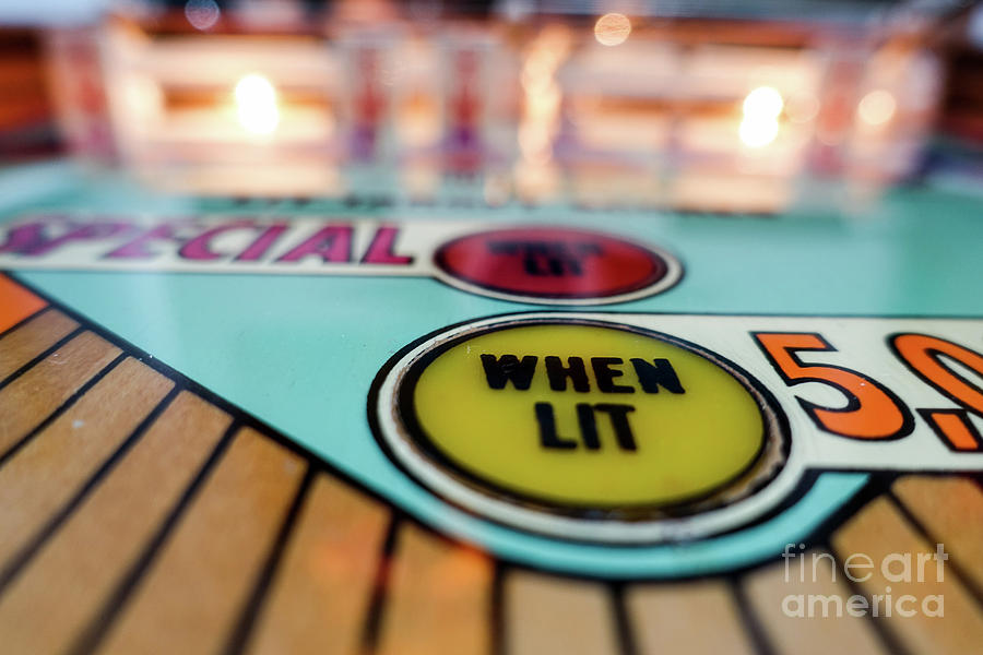 Special When Lit Vintage Pinball Machine Photograph by Edward Fielding