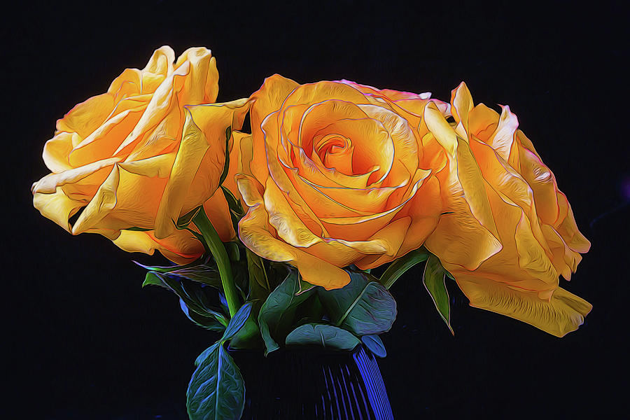 Special Yellow Roses Photograph by Garry Gay