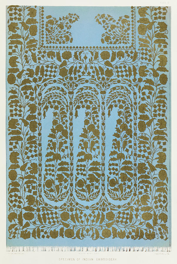 Specimen of Indian embroidery from the Industrial arts of the Nineteenth Century Painting by Vincent Monozlay