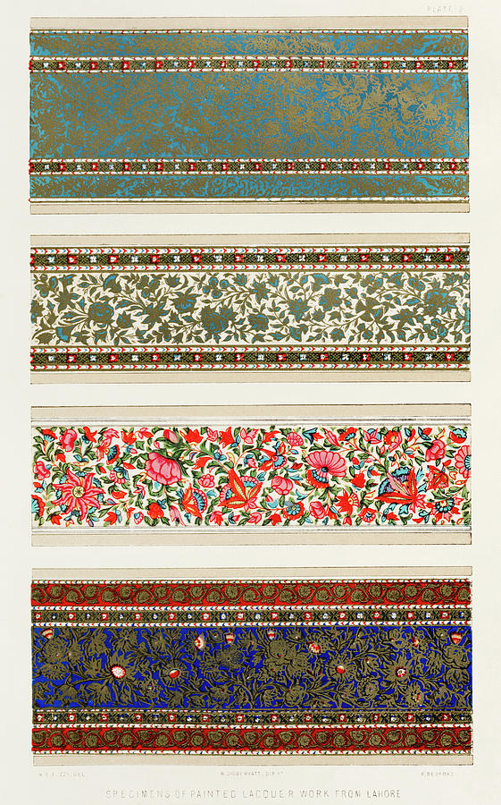 Specimens of painted lacquer work of Lahore from the Industrial arts of the Nineteenth Century Painting by Vincent Monozlay
