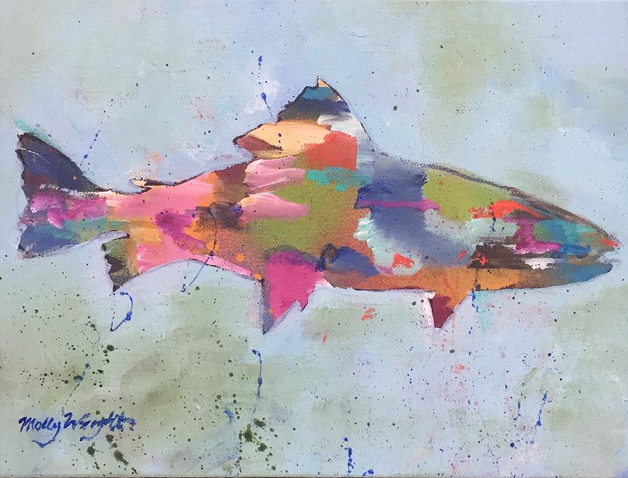 Trout Painting - Speckled Trout by Molly Wright