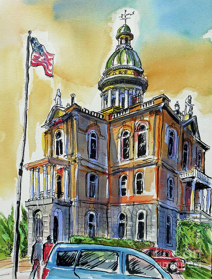 Landmark Painting - Spectacular Courthouse by Terry Banderas