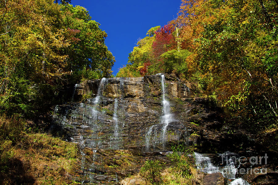Spectacular Fall Color at Amicalola Falls Photograph by Barbara Bowen