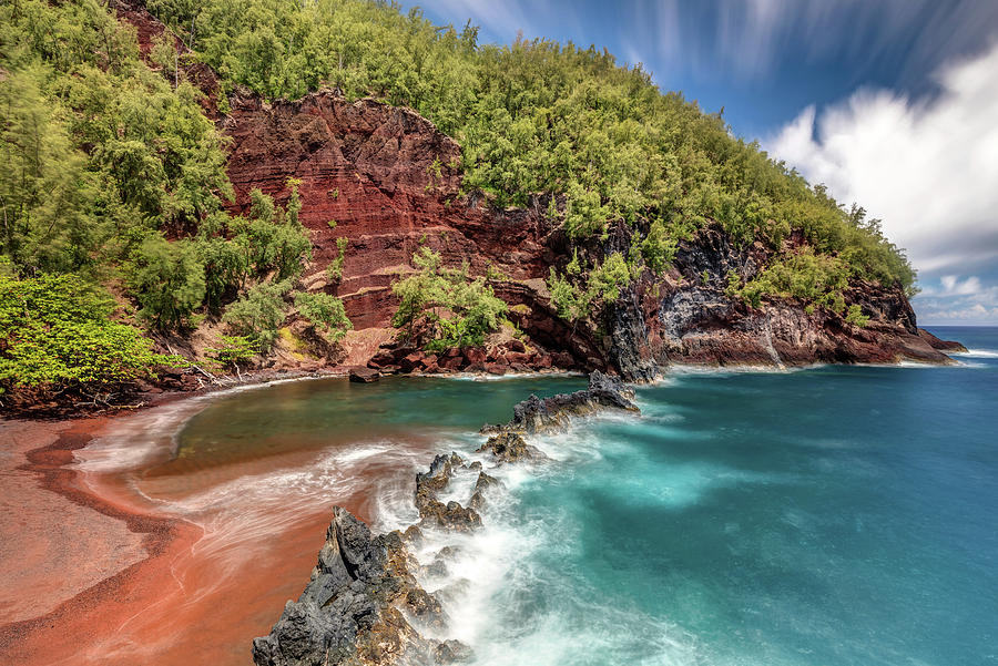 Spectacular Red Sand Beach Photograph by Pierre Leclerc Photography