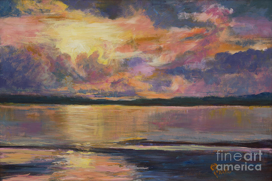 Sunset Painting - Spectacular Sunset by B Rossitto