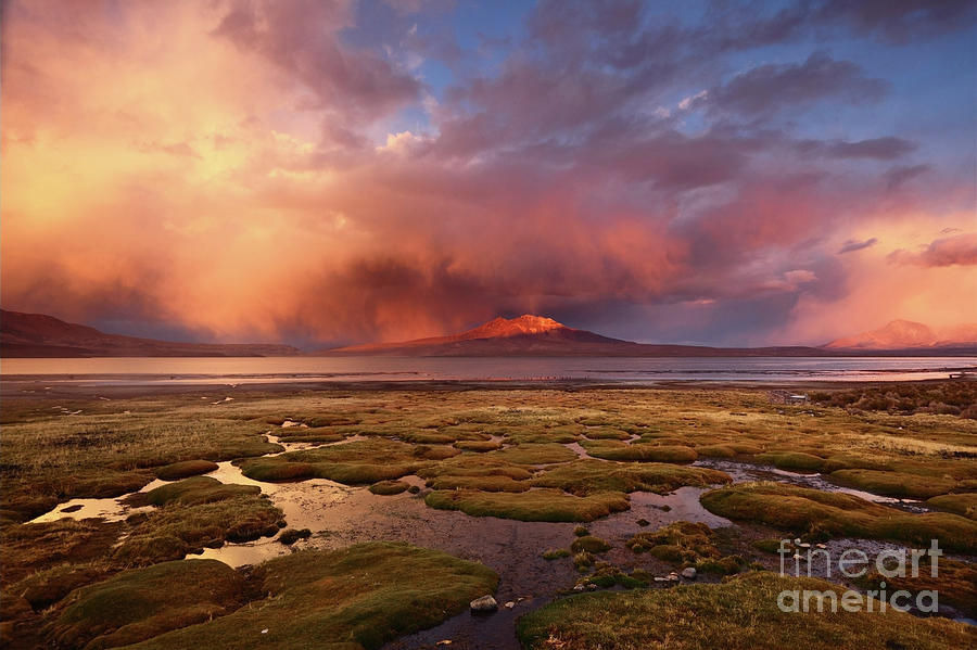 Spectacular Sunset Over Lauca National Park Chile Photograph by James Brunker