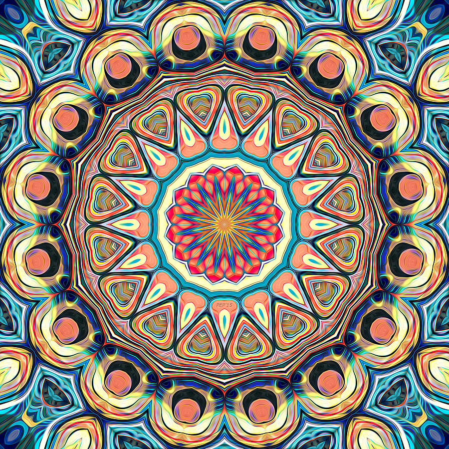 Spectral Sun Symmetry Digital Art by Phil Perkins