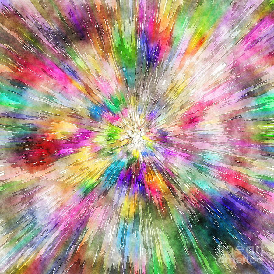 Spectral Tie Dye Starburst Digital Art by Phil Perkins