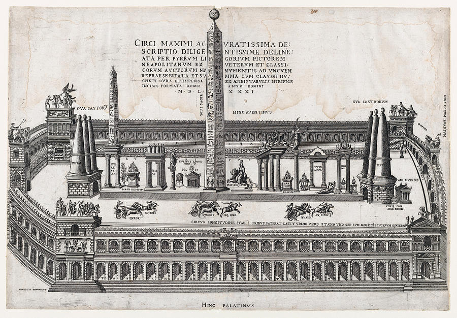 Speculum Romanae Magnificentiae. Circus Maximus Drawing by Giovanni