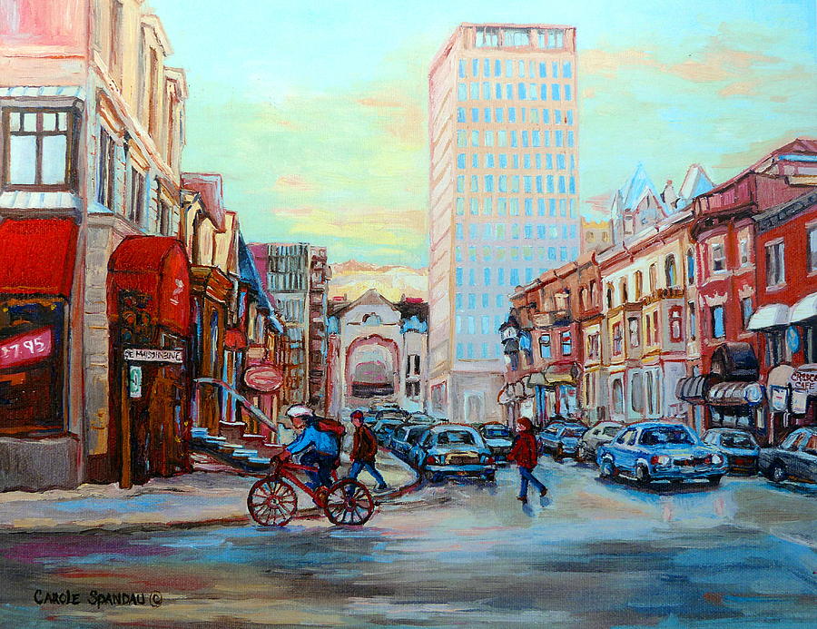 Sports Painting - Speed Cyclist On Crescent by Carole Spandau