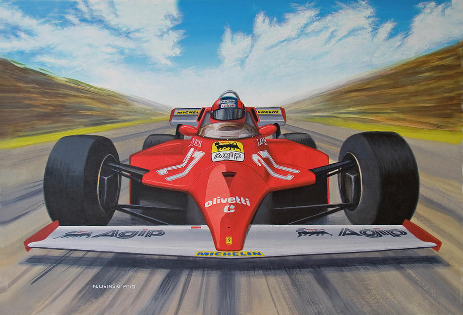 Gilles Villeneuve Painting - Speed Demon by Norb Lisinski