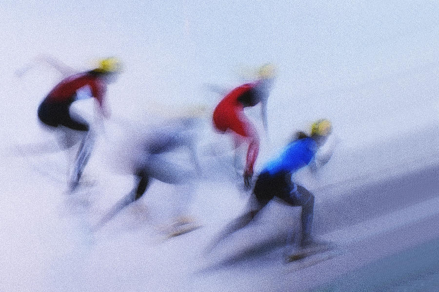 Sports Photograph - Speed Skating 1 by Zoran Milutinovic