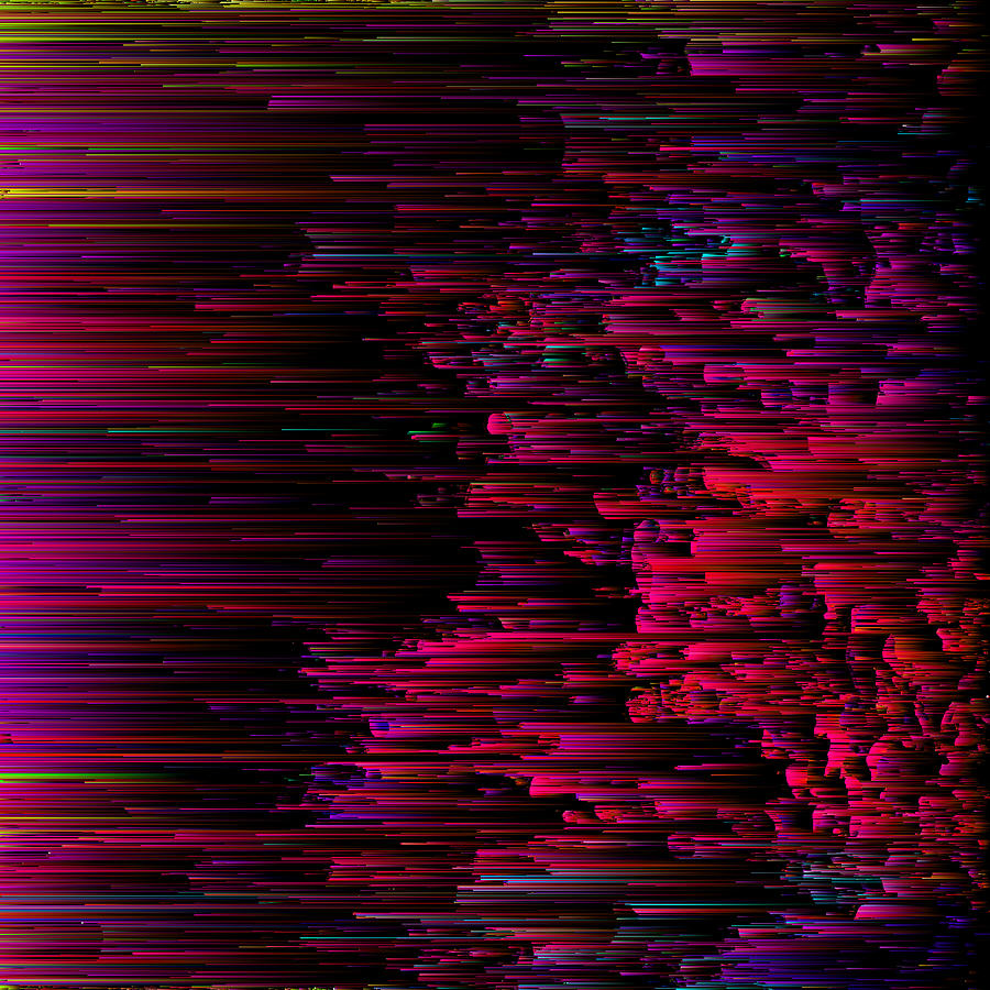 Speeding Neon - Abstract Glitch Pixel Art Digital Art by Jennifer Walsh