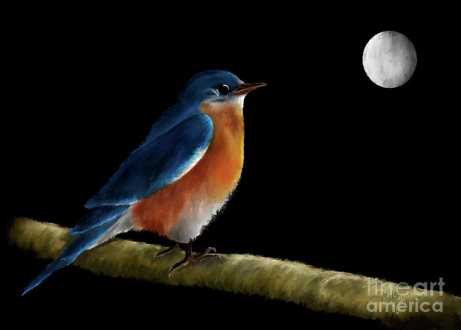 Spellbound By The Light Of The Silvery Moon Digital Art by Lois Bryan