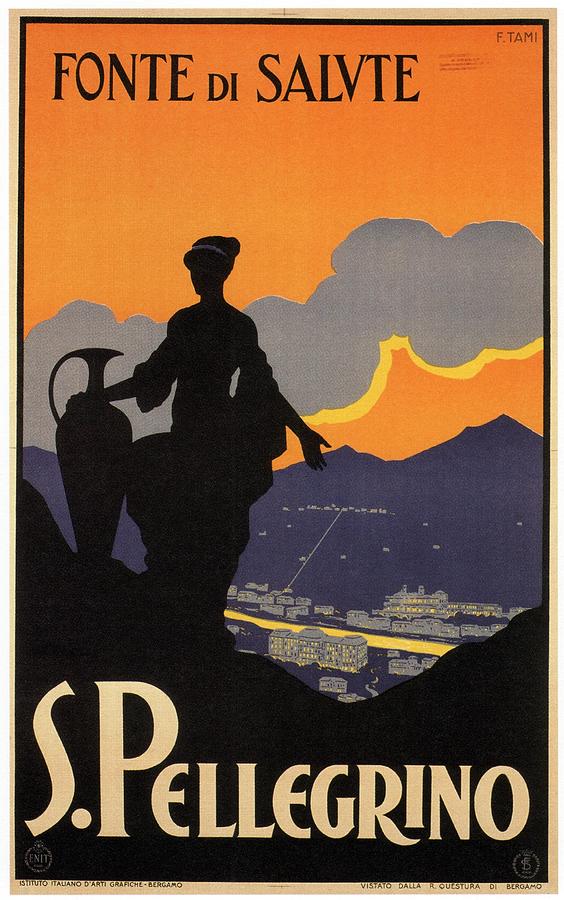 S.Pellegrino - Fonte Di Salute - Italy - Retro travel Poster - Vintage Poster Mixed Media by Studio Grafiikka