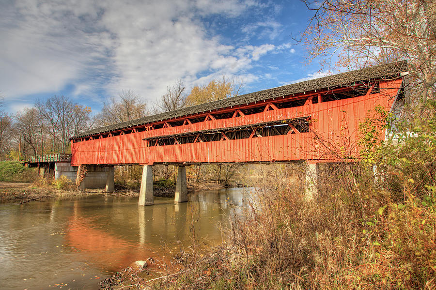 Spencerville Covered Bridge in Indiana Photograph by Harold Stiver