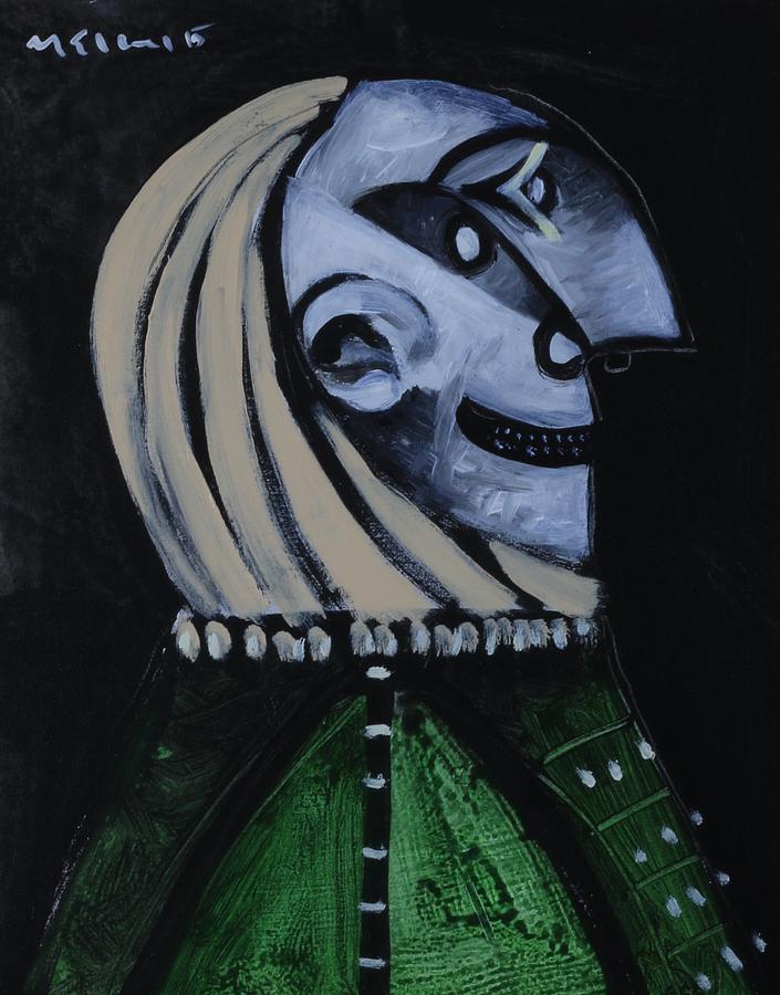 Abstract Painting - SPERAMUS Man in Green Shirt Thinking About Time  by Mark M  Mellon