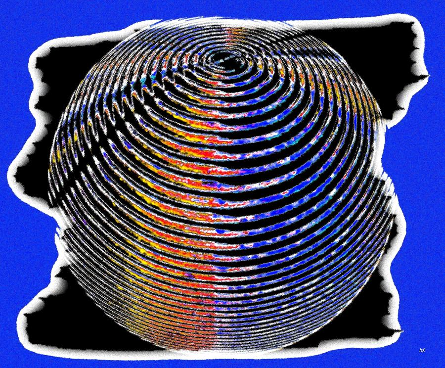 Abstract Digital Art - Sphere In Blue by Will Borden