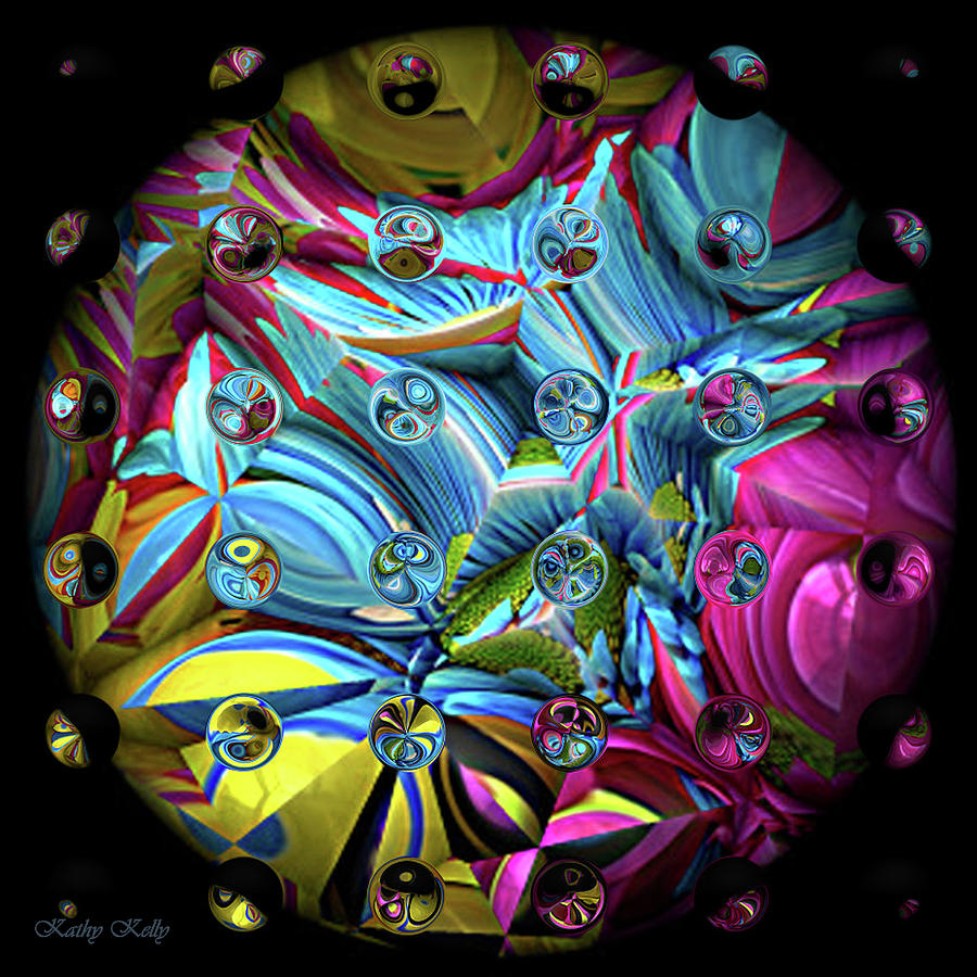 Spheres in Orbit Digital Art by Kathy Kelly