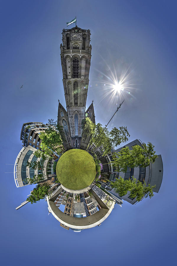 Spherical Panorama Saint Lawrence Church Rotterdam Digital Art by Frans Blok