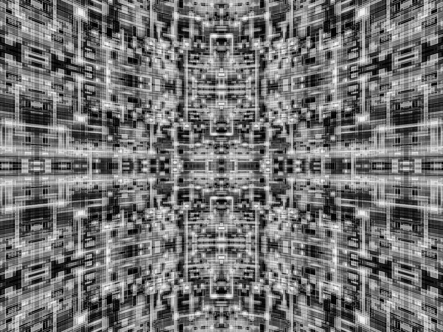 Abstract Digital Art - Spherical Tile Circuit by Nenad Cerovic