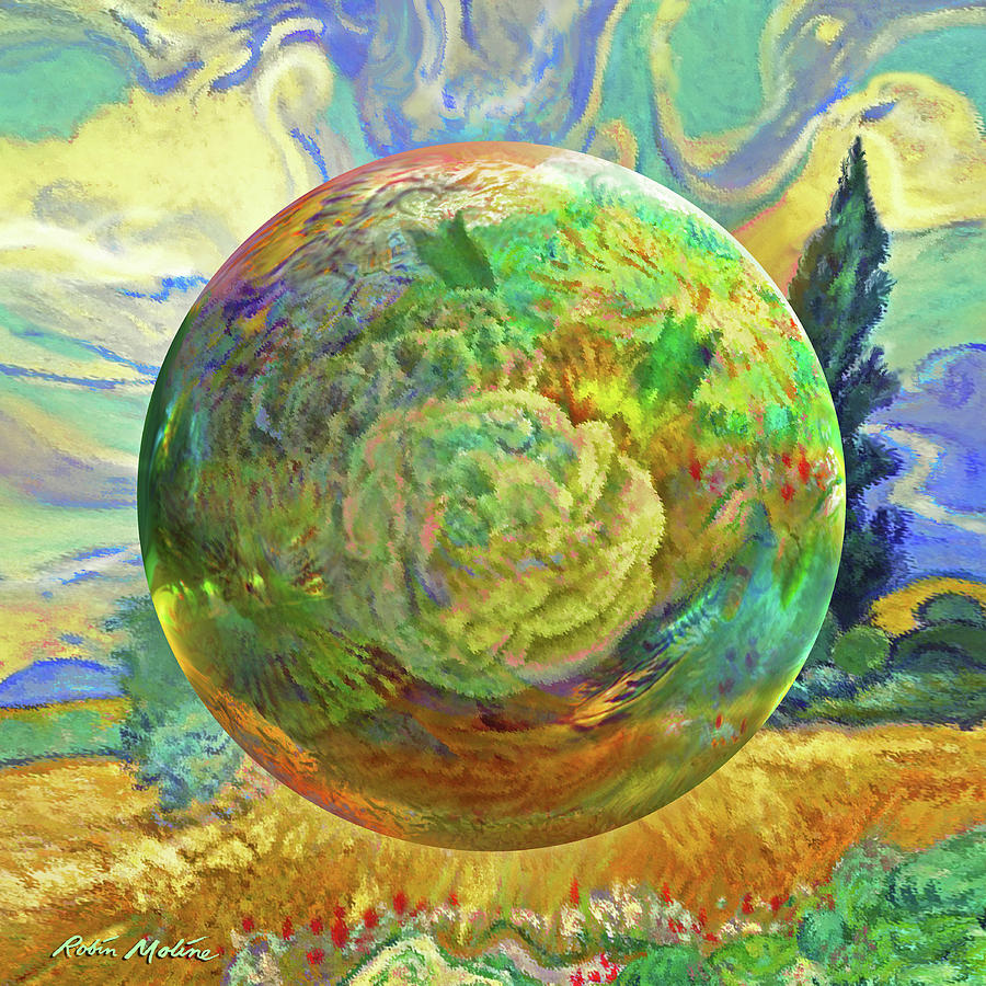 Globe Digital Art - Sphering of Succulents  by Robin Moline