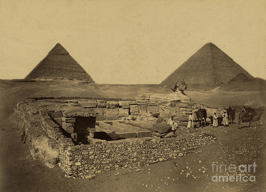 Sphinx And Giza Pyramids, 19th Century Photograph by Science Source