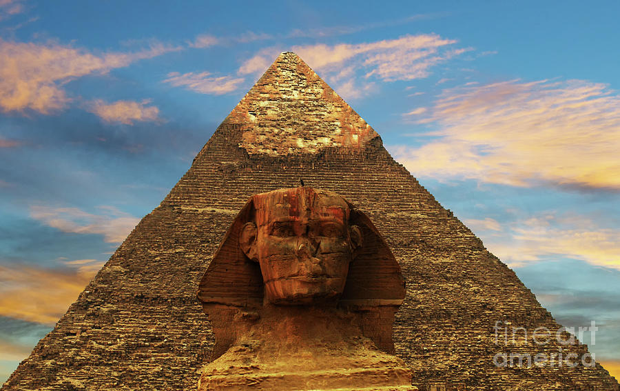 Sphinx And Pyramid Of Khafre Photograph by Bob Christopher