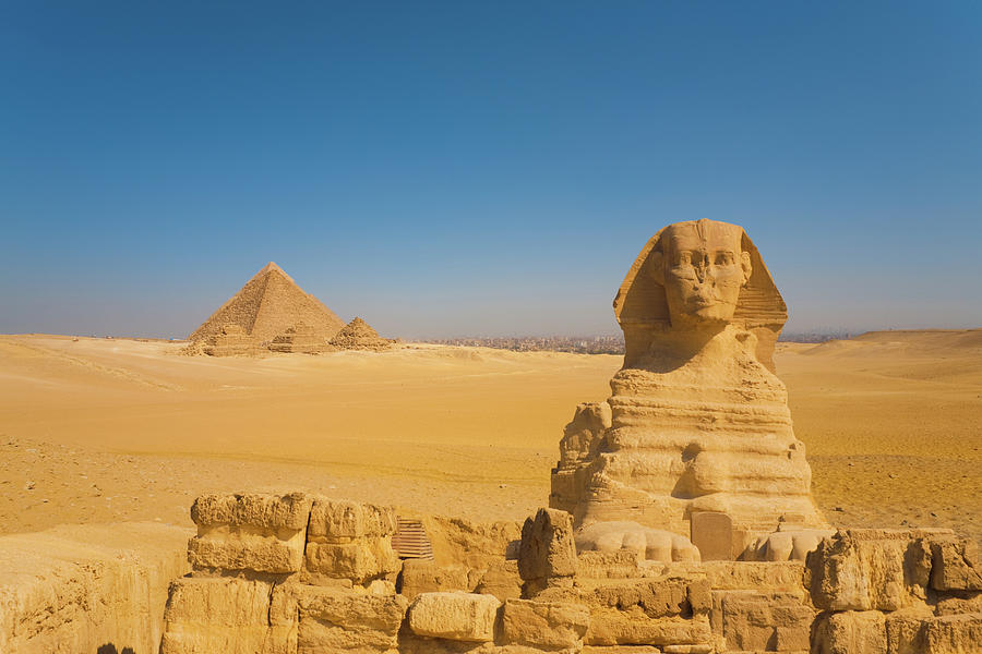 Sphinx Front Distant Pyramids Desert Cairo Clear Photograph by Pius Lee ...