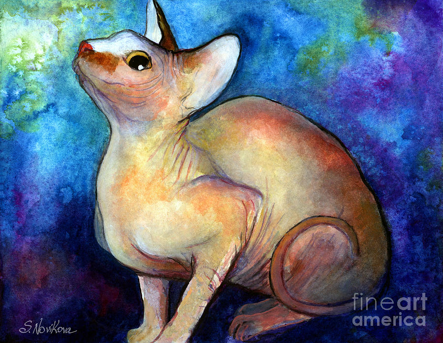 Sphynx Cat 5 painting Painting by Svetlana Novikova