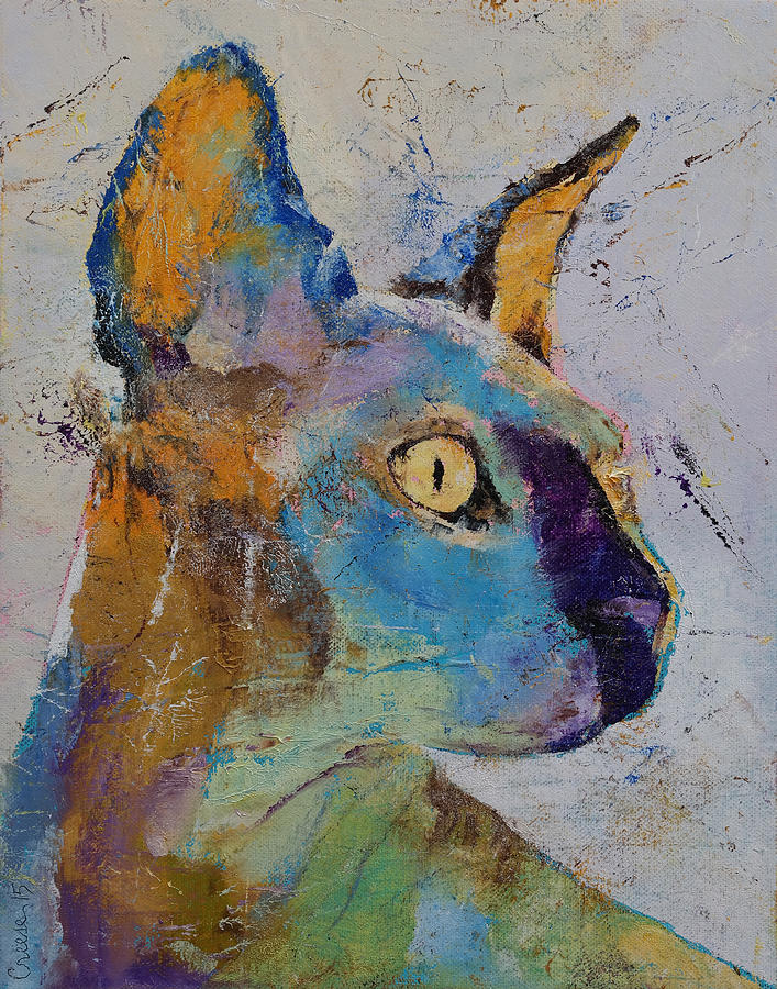 Sphynx Cat Painting by Michael Creese