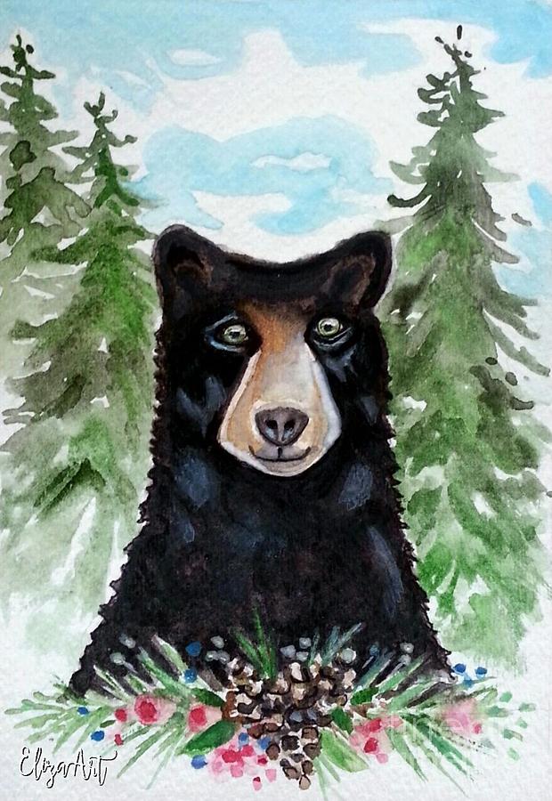 Spicer The Black Bear Painting by Elizabeth Robinette Tyndall