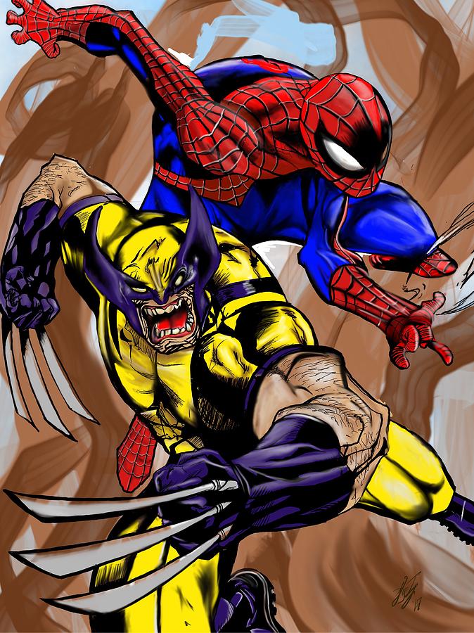 Spider And The Wolverine Digital Art