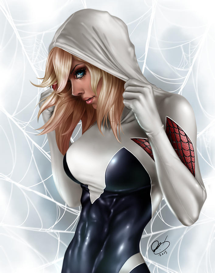 Spider-man Painting - Spider Gwen by Pete Tapang