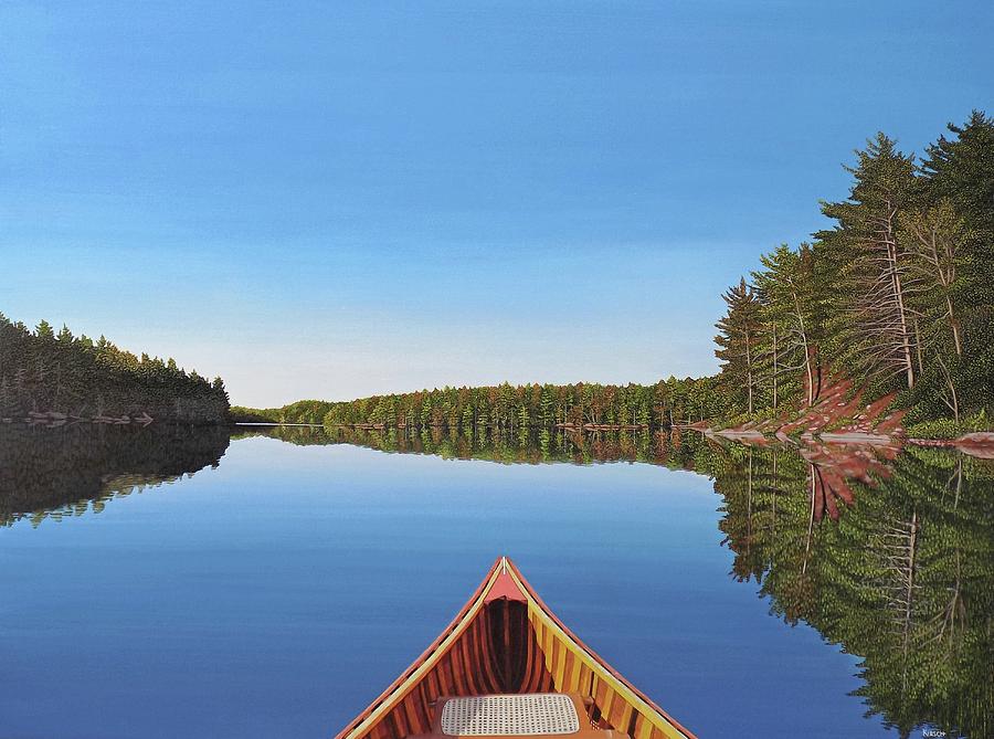 Spider Lake Paddle Painting by Kenneth M Kirsch