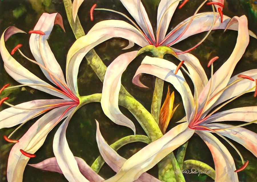 Spider Lily Painting by Lelia DeMello